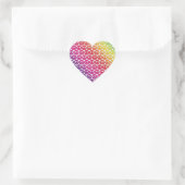 Helderkleurige Retro Rainbow-vredessymbolen Hart Sticker (Tas)