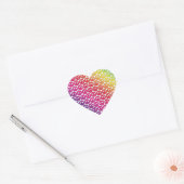 Helderkleurige Retro Rainbow-vredessymbolen Hart Sticker (Envelop)