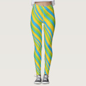 Helderkleurige rode strepen leggings (Voorkant)