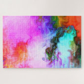 Helderkleurige roze Abstracte kunst Legpuzzel (Horizontaal)