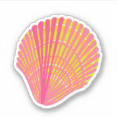 Helderkleurige Seashell Sticker (Voorkant)