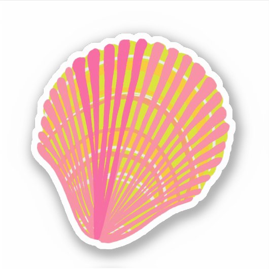 Helderkleurige Seashell Sticker (Voorkant)