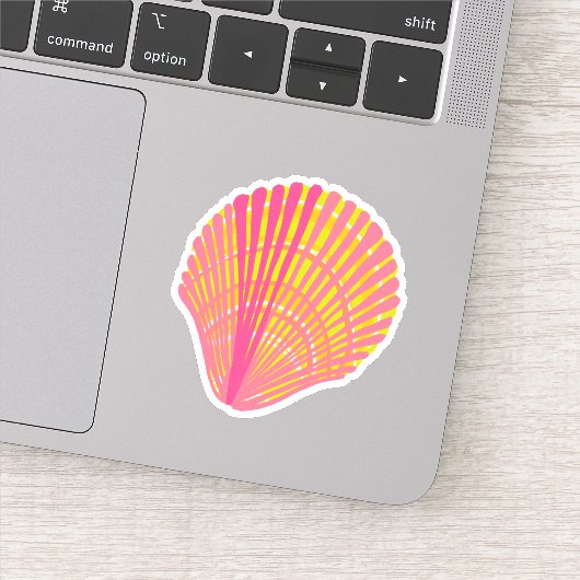 Helderkleurige Seashell Sticker (Detail)