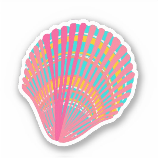 Helderkleurige Seashell Sticker (Voorkant)