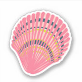 Helderkleurige Seashell-Sticker Sticker (Voorkant)