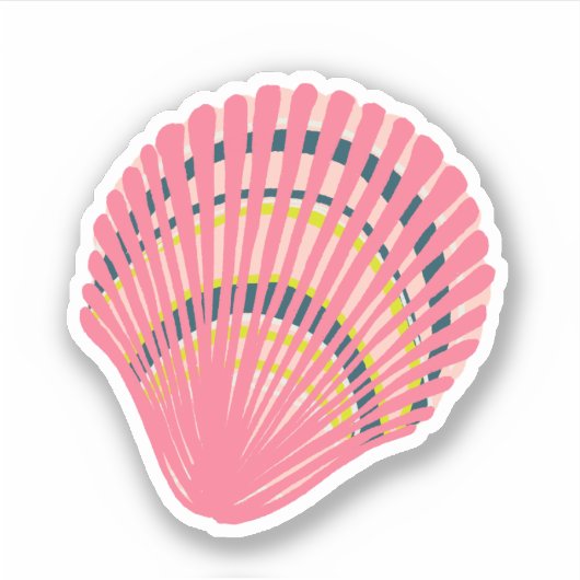 Helderkleurige Seashell-Sticker Sticker (Voorkant)