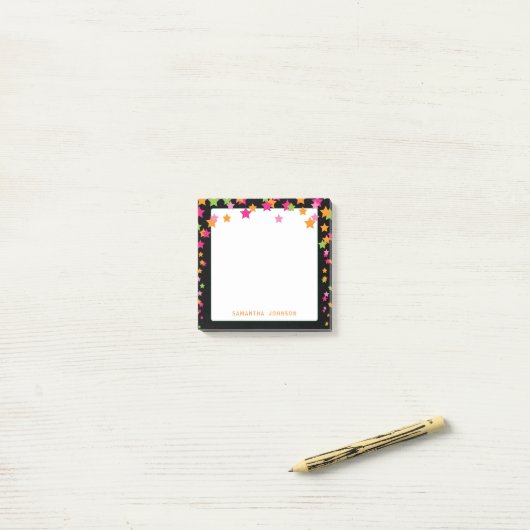 Helderkleurige Star-Confetti, speciaal aangepast Post-it® Notes (Op bureau)