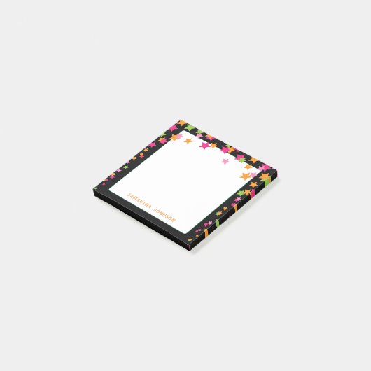 Helderkleurige Star-Confetti, speciaal aangepast Post-it® Notes (Schuin)