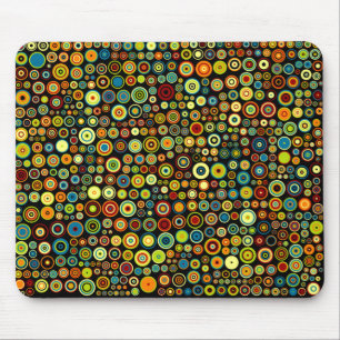 Helderkleurige Stippen in Trendy Retro Style Mouse Muismat