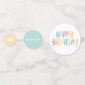 Helderkleurige streep en vlekverjaardagdecor confetti (Voorkanten)