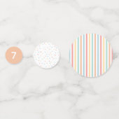 Helderkleurige streep en vlekverjaardagdecor confetti (Achterkanten)