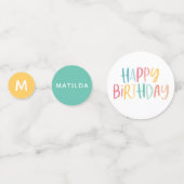 Helderkleurige streep en vlekverjaardagdecor confetti (Voorkanten)