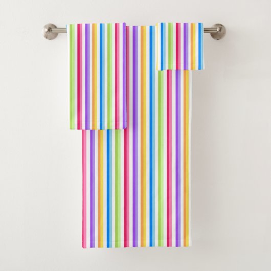 Helderkleurige strepen bad handdoek (Insitu)