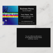 Helderkleurige strepen en bloemen 2 Visitekaartjes (Voorkant / Achterkant)