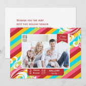 Helderkleurige Stripes Holiday Flat-kaart Feestdagenkaart (Voorkant / Achterkant)