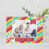 Helderkleurige Stripes Holiday Flat-kaart Feestdagenkaart (Staand voorkant)