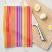 Helderkleurige strips theedoek (Quarter Fold)