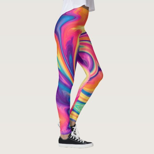 Helderkleurige Stropdas-kleurstof Leggings (Rechts)