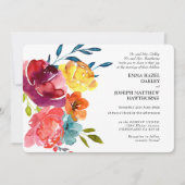 Helderkleurige turkooise floral Weddenschap I Kaart (Voorkant)