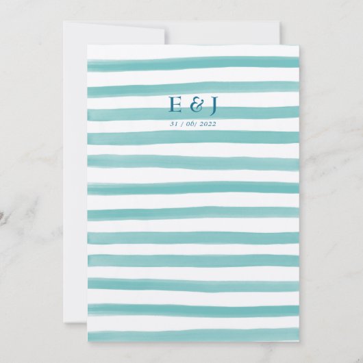 Helderkleurige turkooise floral Weddenschap I Kaart (Achterkant)