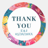 Helderkleurige turkooise Wedding Sticker (Voorkant)