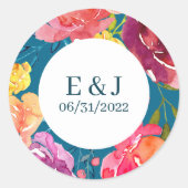 Helderkleurige turkooise Wedding Sticker (Voorkant)