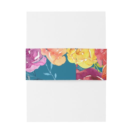 Helderkleurige turkooizen bruiloft uitnodigingen wikkel (Achterkant Voorbeeld)