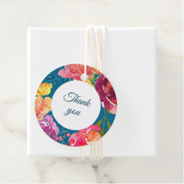 Helderkleurige turquois Wedding Favor Labels