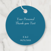 Helderkleurige turquois Wedding Favor Labels (Achterkant)