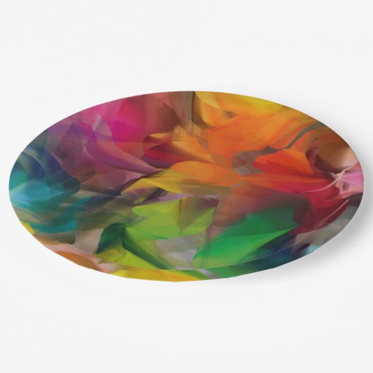 Helderkleurige vetorkunst papieren bordje (Gekanteld)