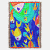 Helderkleurige vispatronen schilderen. Bestel nu Deken (Voorkant Verticaal)