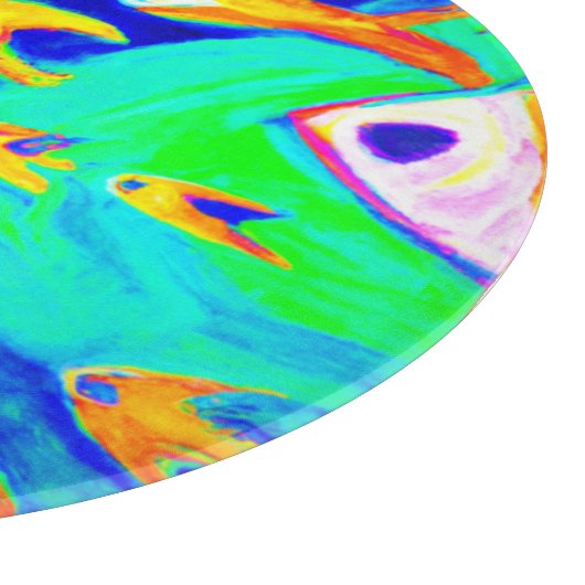 Helderkleurige vispatronen schilderen. Bestel nu Snijplank (Hoek)