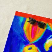 Helderkleurige vispatronen schilderen. Bestel nu Strandlaken (In situ)