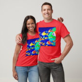 Helderkleurige vispatronen schilderen. Bestel nu T-shirt (Unisex)