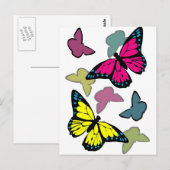 Helderkleurige vlinders briefkaart (Voorkant / Achterkant)