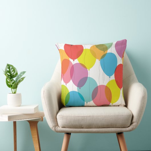 Helderkleurige vogelballonnen kussen (Stoel)