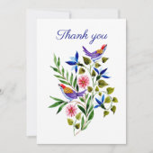 Helderkleurige vogels en bloemen bedankkaart (Voorkant)