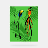 Helderkleurige vogels van het paradijs acryl bord (Voorkant)