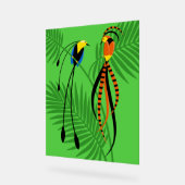 Helderkleurige vogels van het paradijs acryl bord (Hoek)