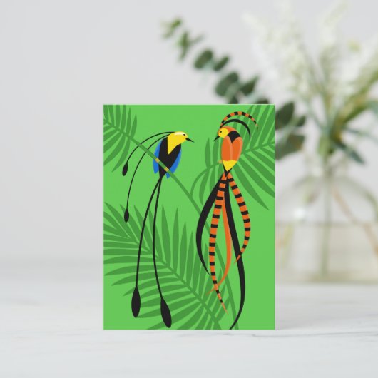 Helderkleurige vogels van het paradijs briefkaart (Staand voorkant)