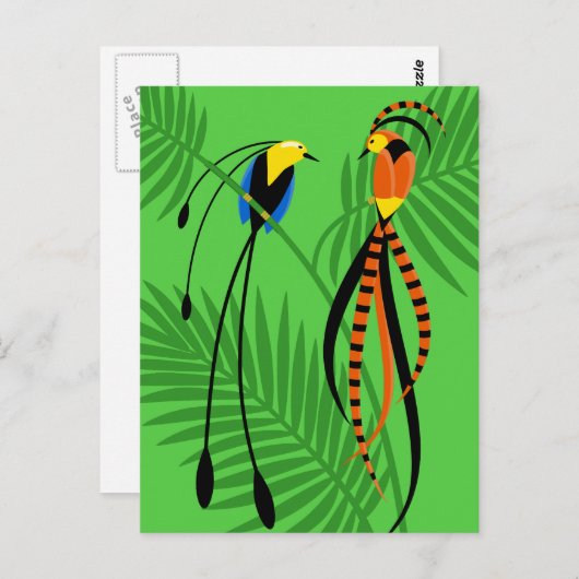 Helderkleurige vogels van het paradijs briefkaart (Voorkant / Achterkant)