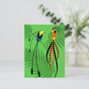 Helderkleurige vogels van het paradijs briefkaart