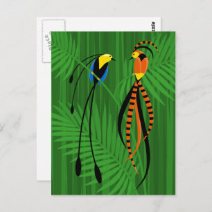 Helderkleurige vogels van het paradijs briefkaart