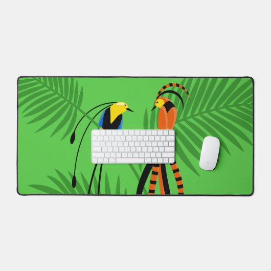 Helderkleurige vogels van het paradijs bureaumat (Keyboard & Muis)