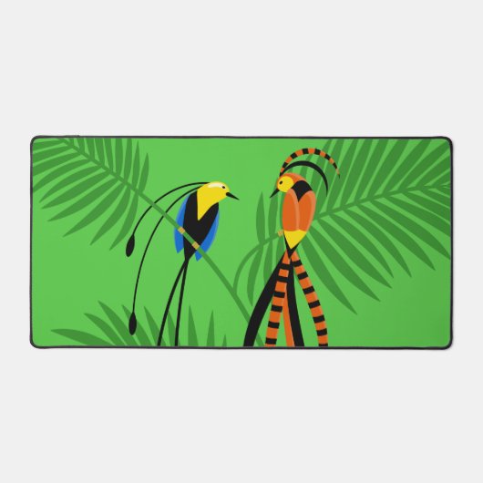 Helderkleurige vogels van het paradijs bureaumat (Voorkant)