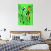 Helderkleurige vogels van het paradijs canvas afdruk (Insitu (Slaapkamer))