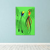 Helderkleurige vogels van het paradijs canvas afdruk (Insitu (Houten vloer))