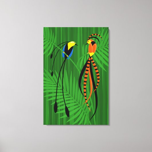 Helderkleurige vogels van het paradijs canvas afdruk (Voorkant)