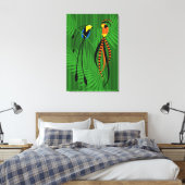 Helderkleurige vogels van het paradijs canvas afdruk (Insitu (Slaapkamer))