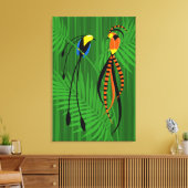 Helderkleurige vogels van het paradijs canvas afdruk (Insitu (Woonkamer))